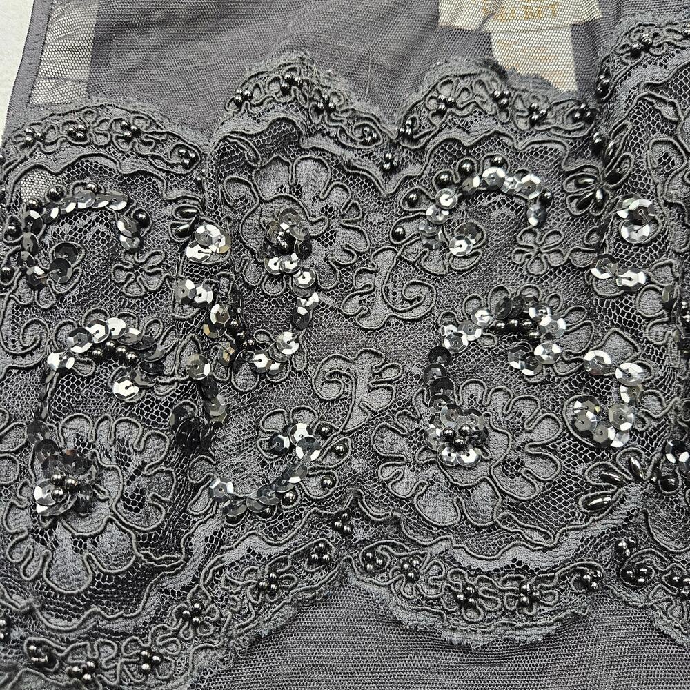 Vintage Victorias Secret Gold label Sheer Black Lace Sequin Whimysgoth Bodysuit - Picture 3 of 7